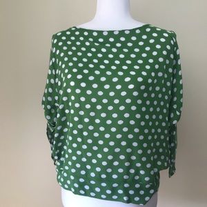 Ny&C Sz Small cold shoulder green and white dot